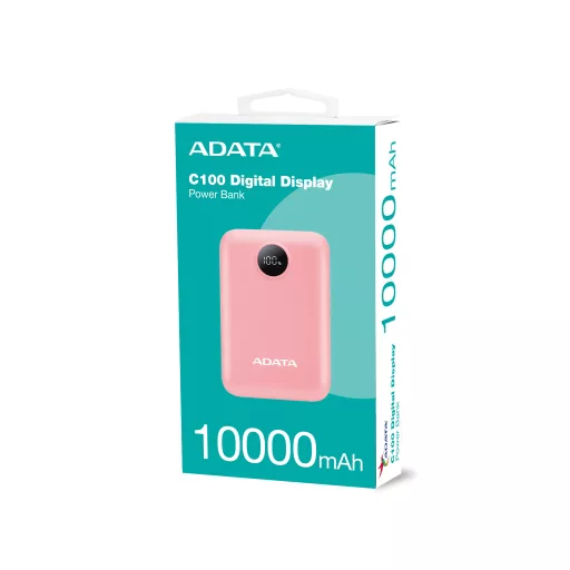 ADATA C100 Lítium-polimer (LiPo) 10000 mAh Rózsaszín