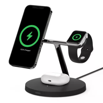   Belkin BoostCharge Pro Headset, Okostelefon, Okosóra Fekete USB Vezeték nélkül tölthető Beltéri