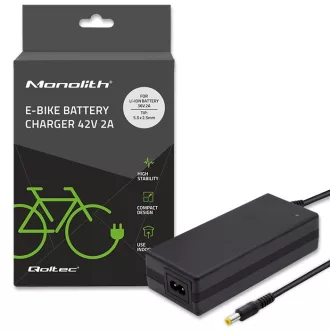   Qoltec 50761 Charger for e-bike batteries 36V | 42V | 2A | 5.5*2.5