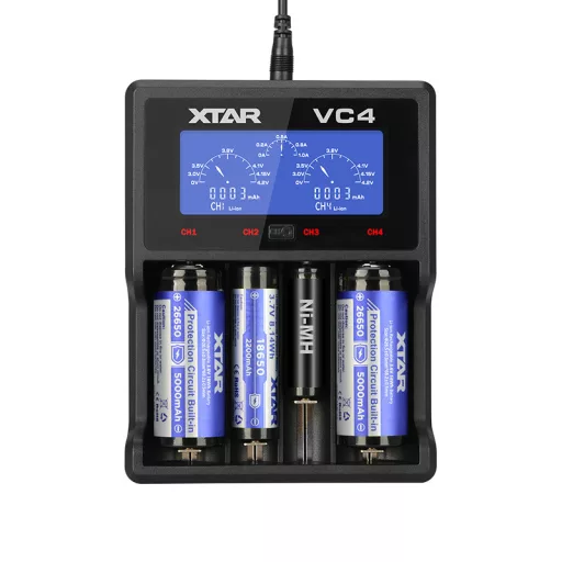 XTAR VC4 akkumulátor töltő Háztartási elem USB