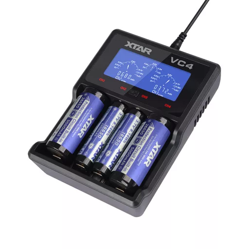 XTAR VC4 akkumulátor töltő Háztartási elem USB