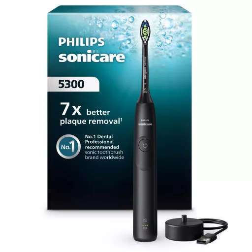 Philips Sonicare 5300 series HX7101/01 elektomos fogkefe Felnőtt Szonikus fogkefe Fekete