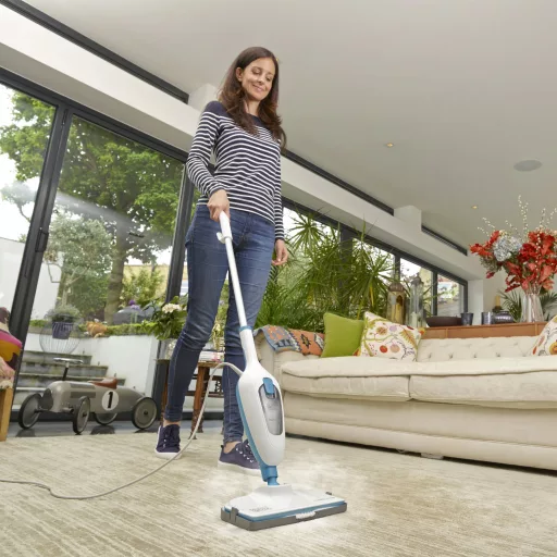 Black & Decker FSMH13E5 gőztisztító Fehér, Kék
