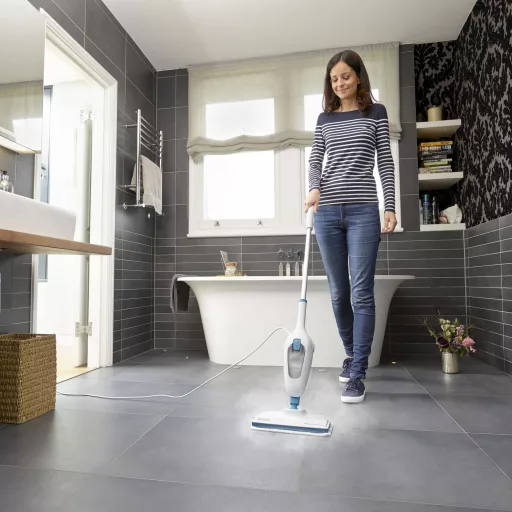 Black & Decker FSMH13E5 gőztisztító Fehér, Kék