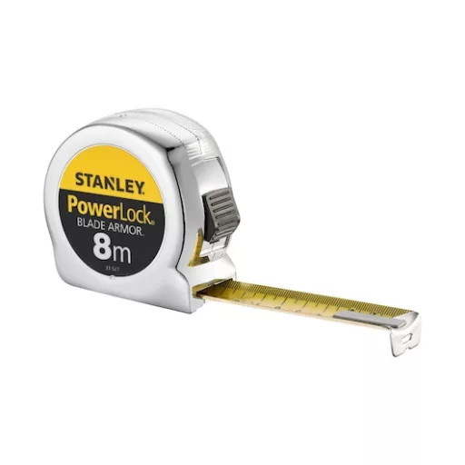 Stanley Powerlock mérőszalag 8 M Fém Ezüst