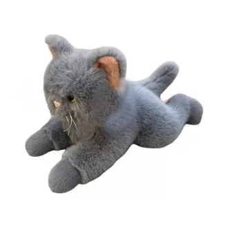 Cat lying down 45 cm gray