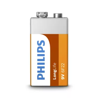   Philips LongLife 6F22L1B/10 háztartási elem Egyszer használatos elem Cink-karbon
