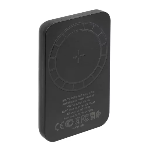 Rivacase VA2603 külső akkumulátor Lítium-polimer (LiPo) 5000 mAh Vezeték nélkül tölthető Fekete