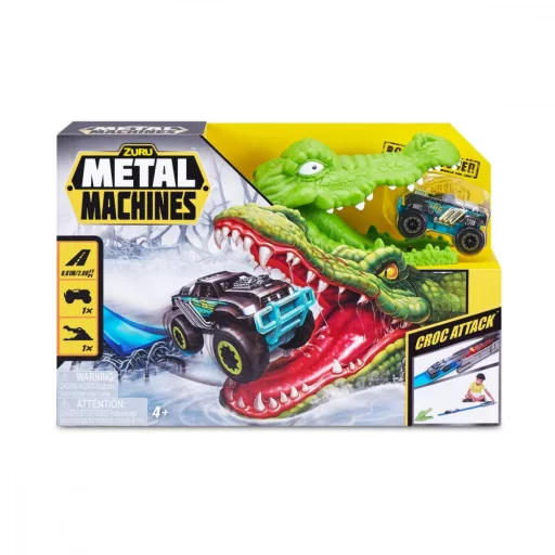 ZURU Metal Machines - Spielset Krokodilangriff Rennbahn+ Auto
