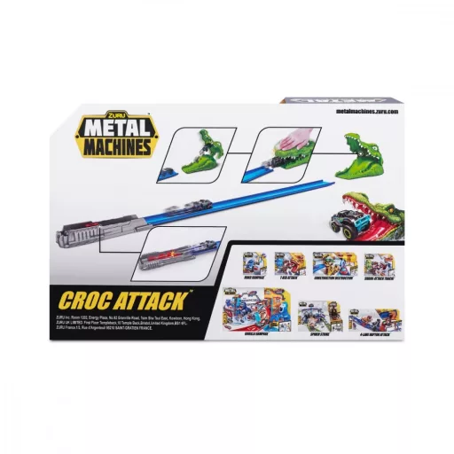 ZURU Metal Machines - Spielset Krokodilangriff Rennbahn+ Auto