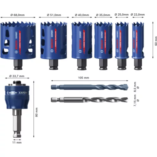 Bosch 2 608 900 446 lyukfűrész Fúró 6 db