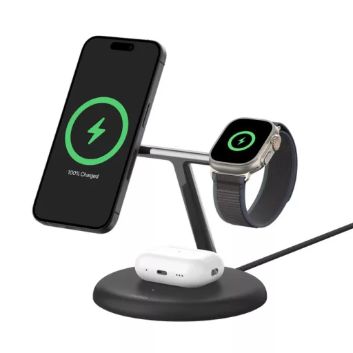 Belkin WIZ023VFBK mobiltelefon töltő Fejhallgató, Okostelefon, Okosóra Fekete USB Vezeték nélkül tölthető Beltéri