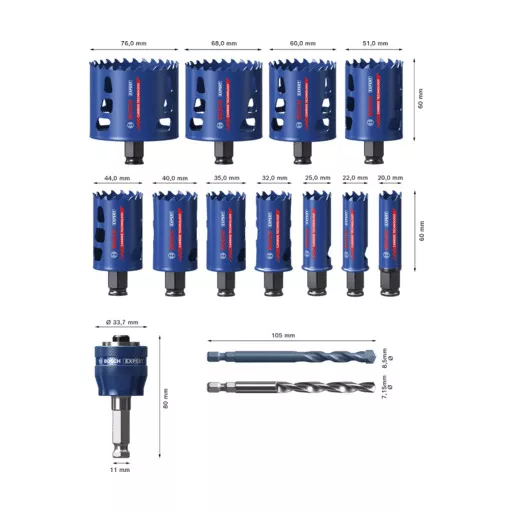 Bosch 2 608 900 448 lyukfűrész Fúró 11 db