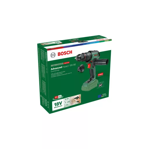 Bosch AdvancedImpact 18V-80 QuickSnap 1950 RPM Kulcsnélküli 890 g Fekete, Zöld