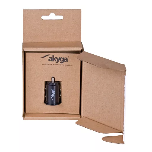 Akyga AK-CH-02 mobiltelefon töltő Univerzális Fekete Szivargyújtó Automatikus
