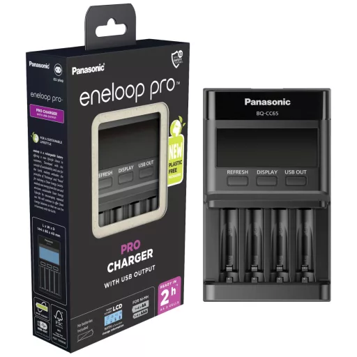 Ladegerät eneloop Universal Smart Charger BQ-CC65E (schwarz, für 4x AA / AAA)